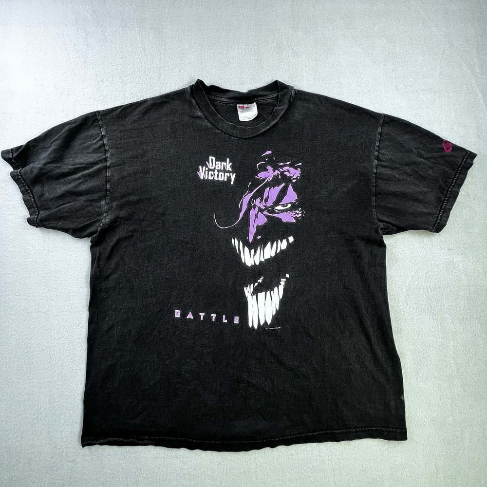 Vintage Batman Shirt Dark Victory Battle 2000 Hanes Mens XL Black DC Comics
